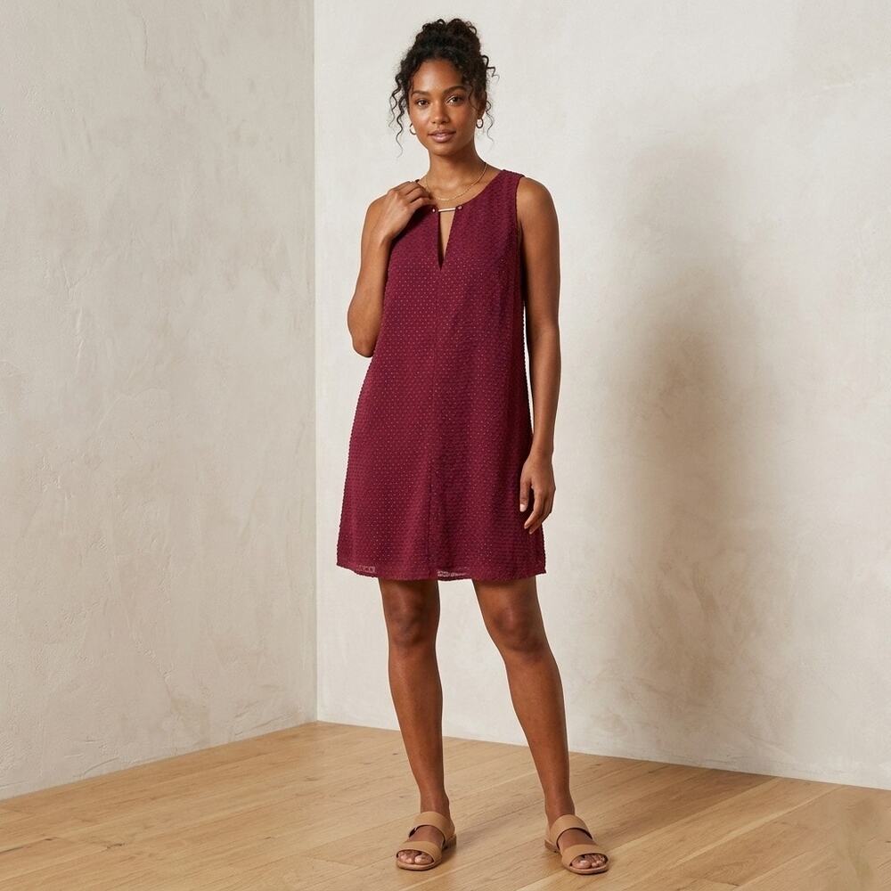 Lulus As Good As It Gets Burgundy Sleeveless Shift Dress XL
